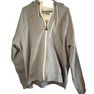 RTIC Outdoors Jacket Mens XXL Full Zip Hoodie Gray with Cream Lining